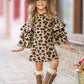 Spots In Style Animal Print Bell Sleeve Dress