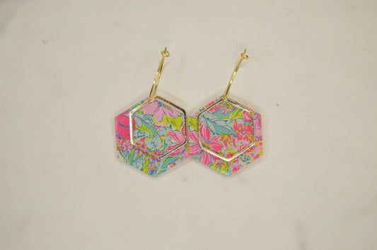 Preppy Earrings, Colorful Summer Earrings, Acrylic Earrings