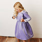 Kids Lavender Velvet bow Ruffle Fancy Holiday Party Dress