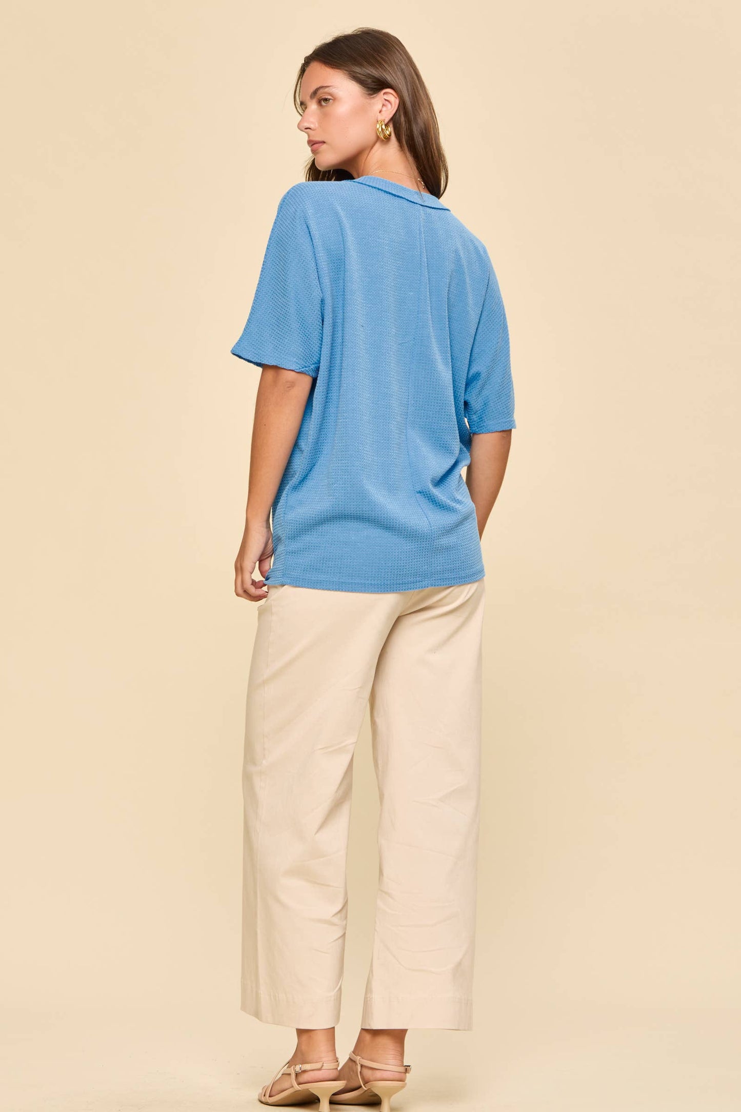 Two Tone Waffle Knit Top