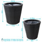 Round Polyrattan Indoor Planters - Black