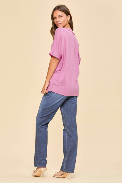 Two Tone Waffle Knit Top
