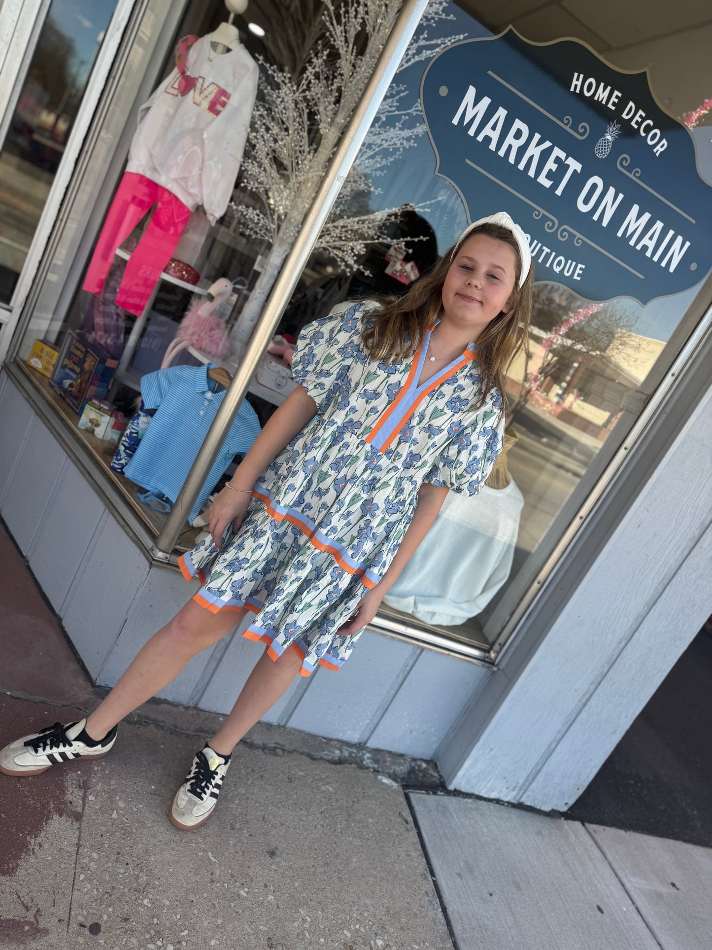 Blue floral dress