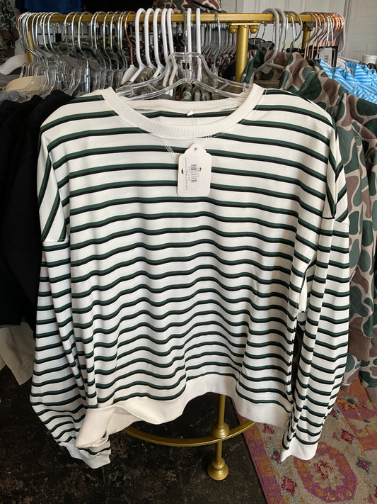 Light weight striped sweatshirt