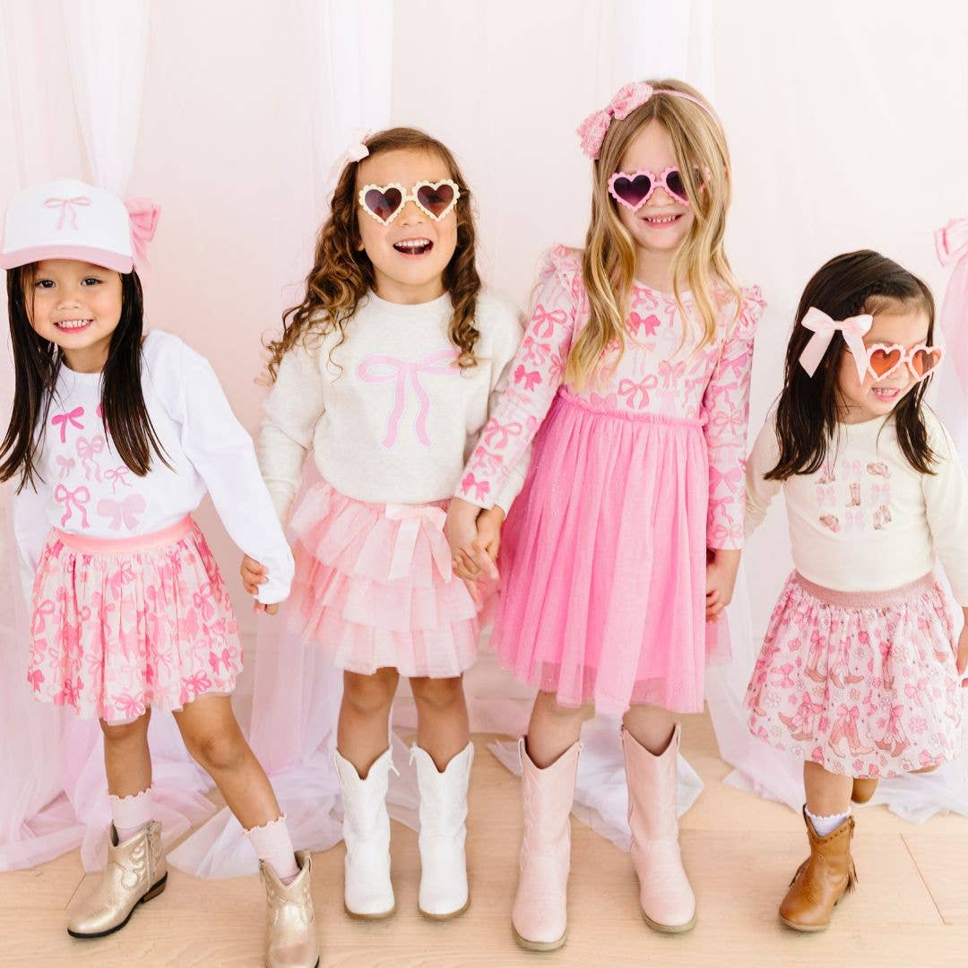 Coquette Cowgirl Tutu - Kids Dress Up Skirt - Bows