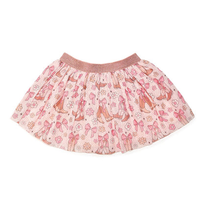 Coquette Cowgirl Tutu - Kids Dress Up Skirt - Bows