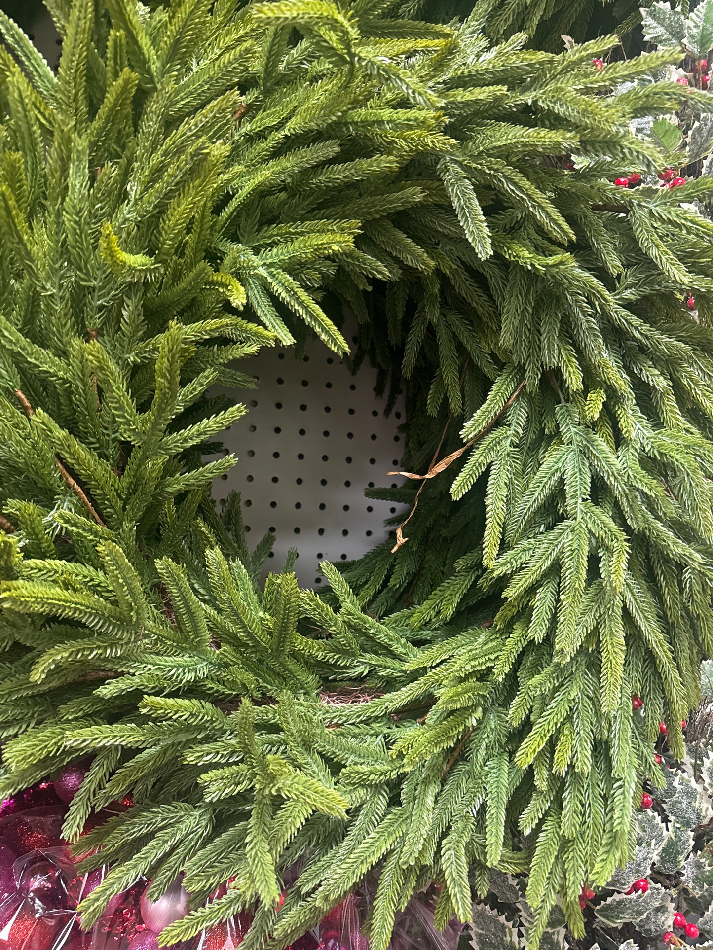 Norfolk pine real touch wreath