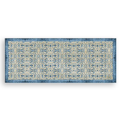 Blue & Tan Chinoiserie Vinyl Floor Mat