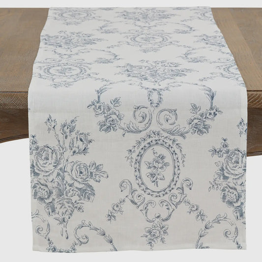 Floral toile runner