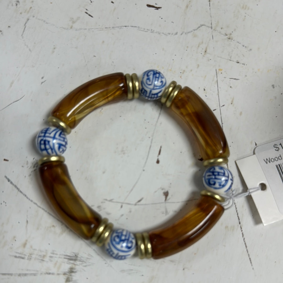 Wood link bracelet