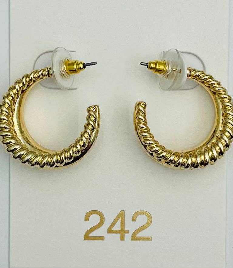 CHIC - Double Texture Hoop (gold) ER702