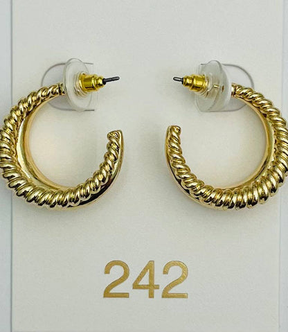CHIC - Double Texture Hoop (gold) ER702