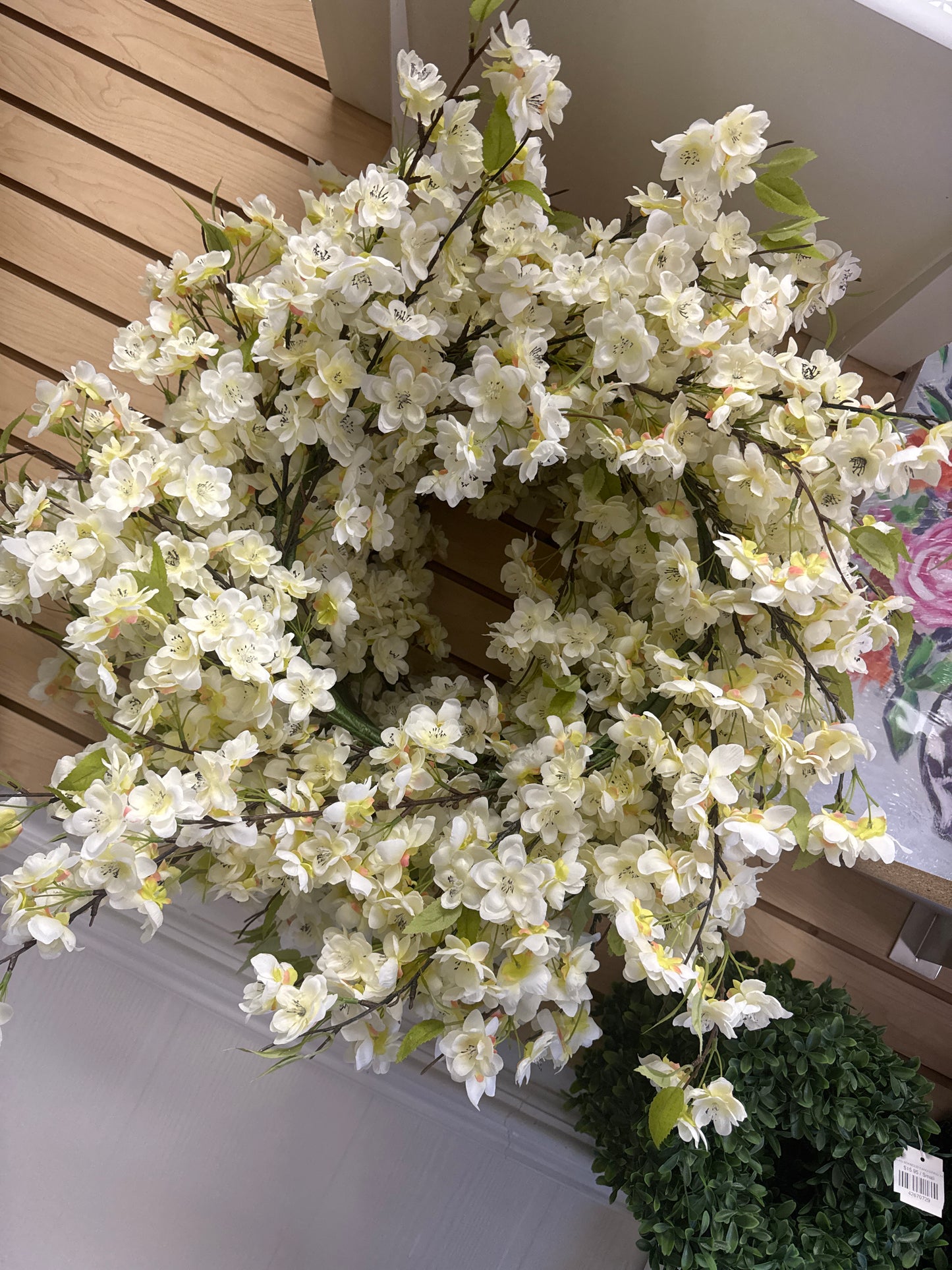 24" CHERRY BLOSSOM WREATH white or pink