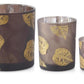 Brown mirrored interior votive w gold birch