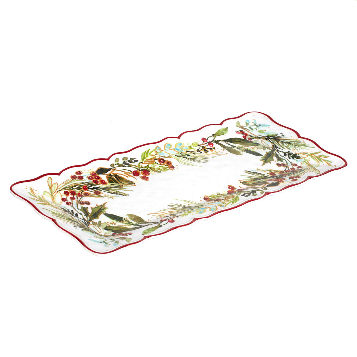 Christmas Gatherings  Melamine Rect Platter 19in x 8in