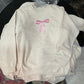 Coquette bow patch adult sweatshirt