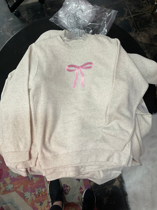 Coquette bow patch adult sweatshirt