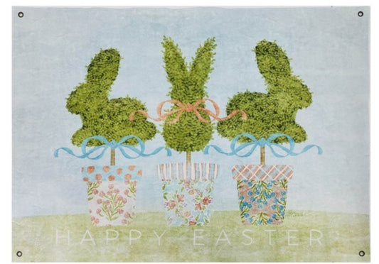 42x30" Art Paper, Bunny Topiary Trio