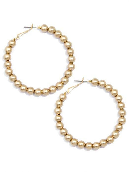 Matte Metal Beaded Hoop Earring