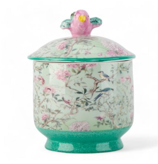 BIRD LIDDED CANDLE - GREEN SONG BIRD