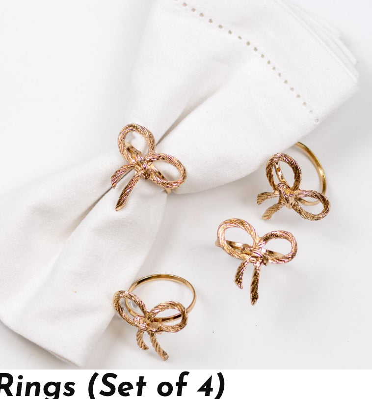 Set of 4 bow napkin rings