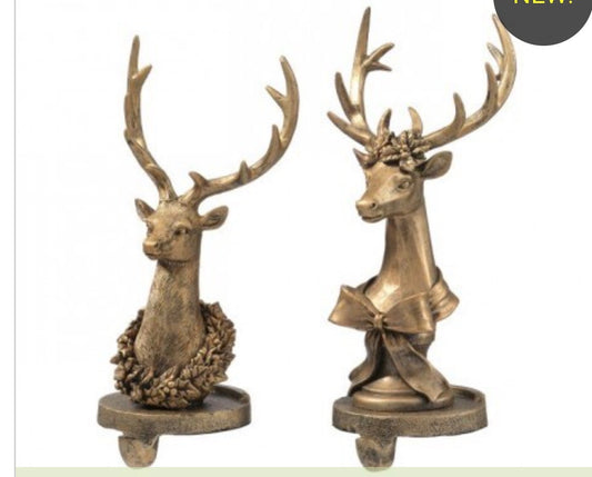 9” Bronze Look Deer Stocking Holder