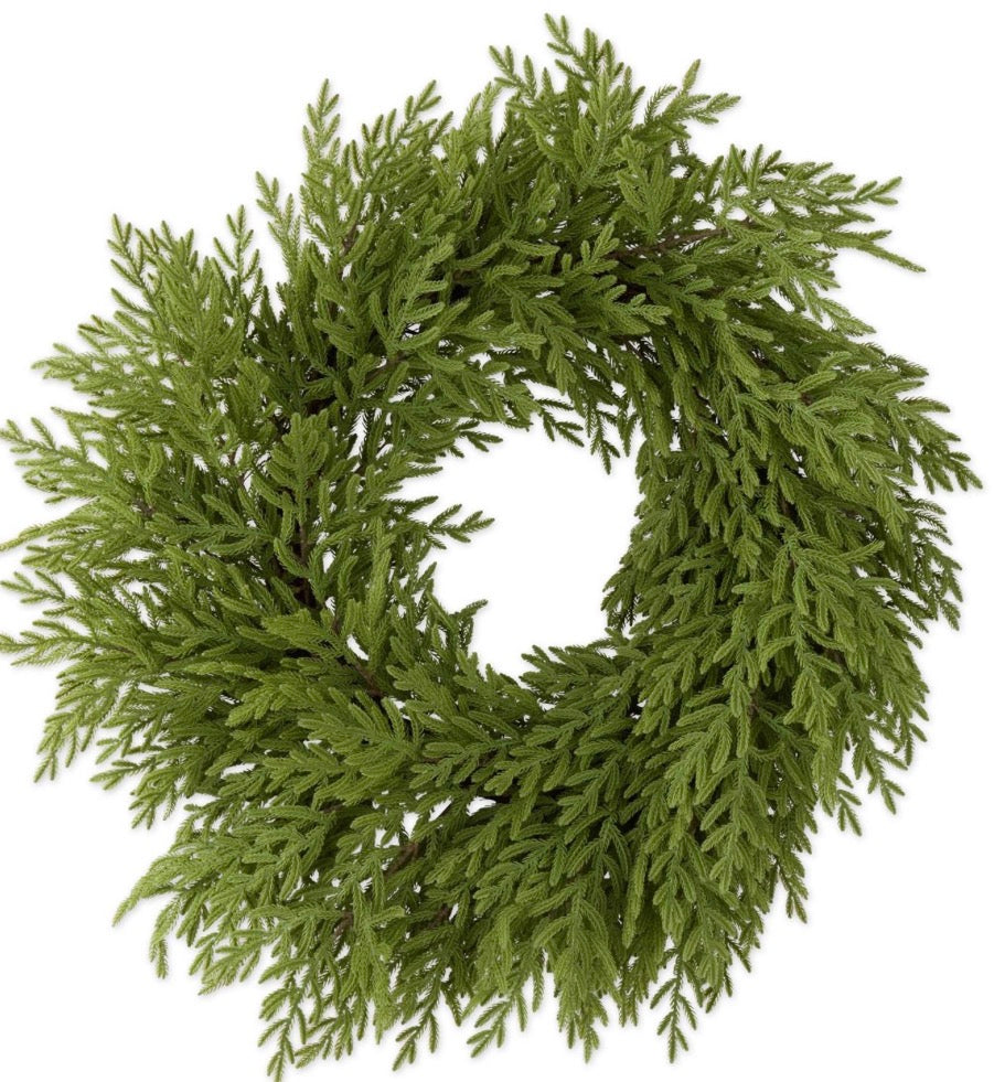 32 Inch Real Touch Norfolk Pine Wreath