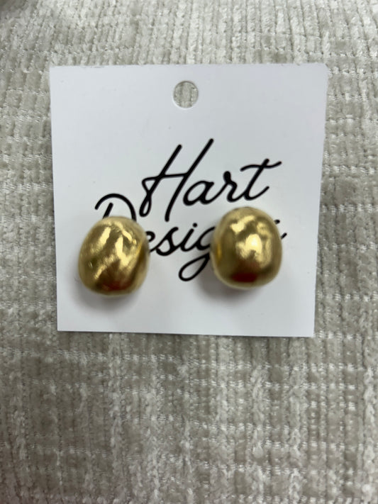 Golden stud earrings