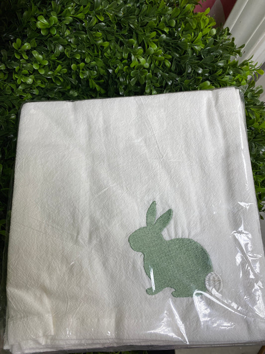 18x18 spring greens bunny napkin