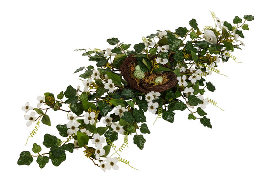 41.5" Nest Dogwood And Ivy Swag