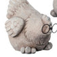 Resin chicken with metal glasses