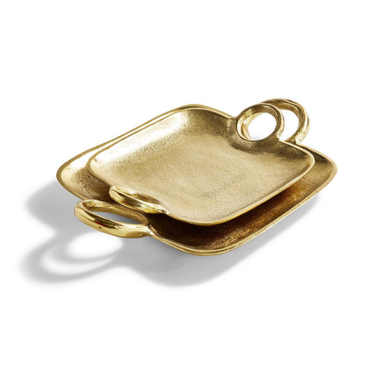 Gold Tray with round handles