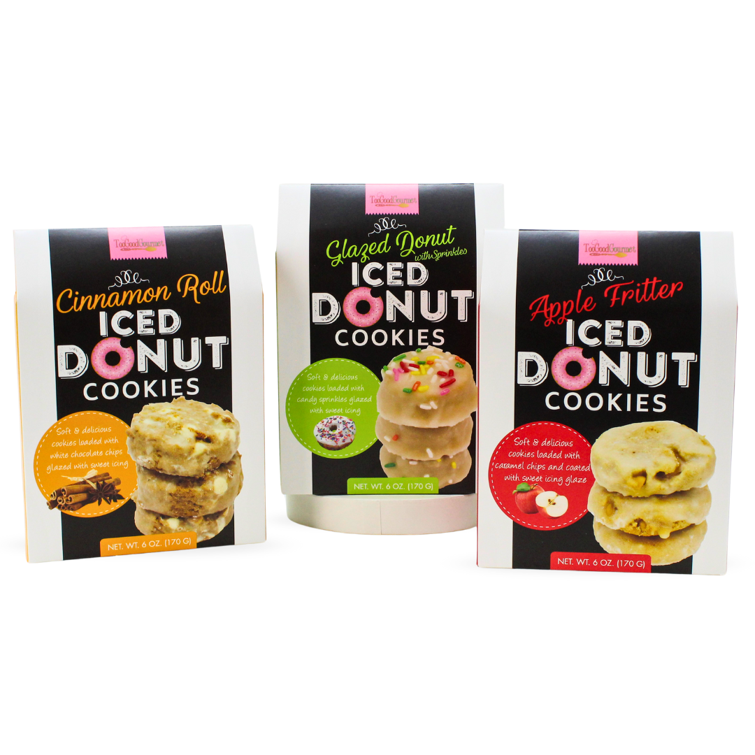 Donut Cookies - Glazed, Cinnamon, Apple Fritter