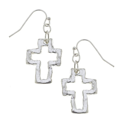 Silver Cross Earrings