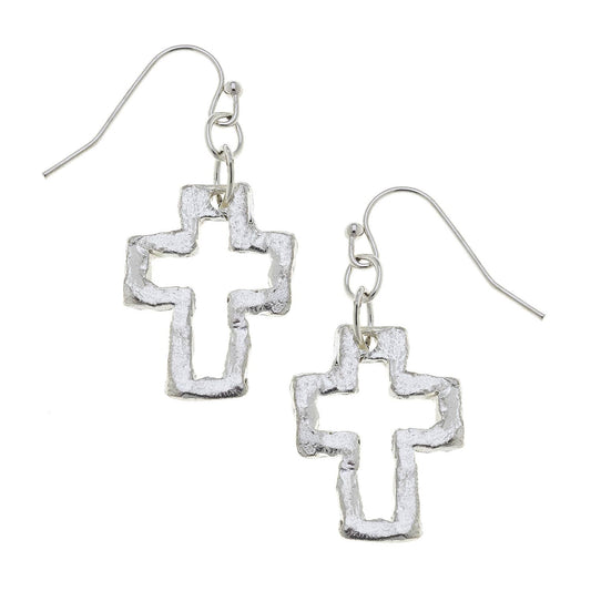 Silver Cross Earrings