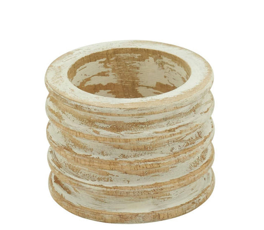 Wood ribbed napkin ring