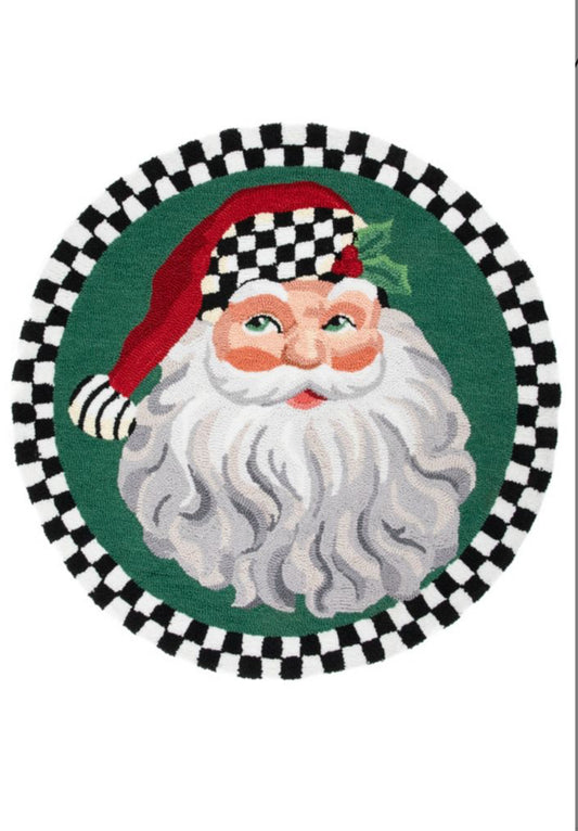 Santa 3 foot round rug