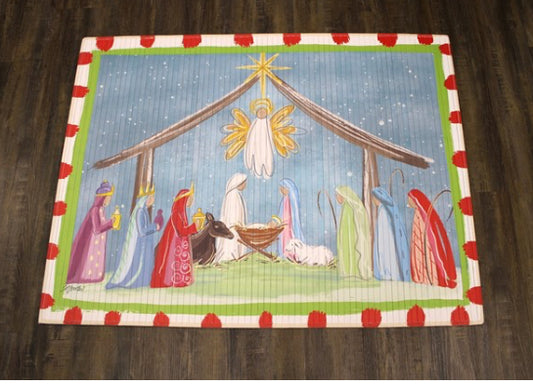 47x35" Bamboo Mat, Nativity