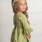 Kids Sage Ruffle Long Sleeve Winter Shirt With Buttons