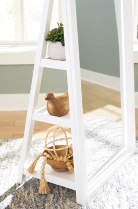 Standing floor mirror with storage