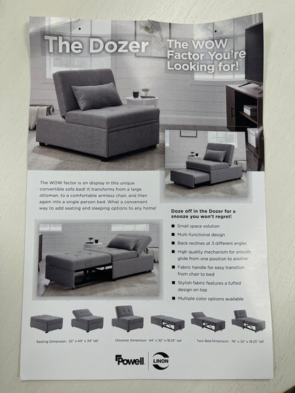 Grey corduroy kids chair