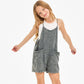Two Pocket Mineral Wash Overall Romper / Onesieu