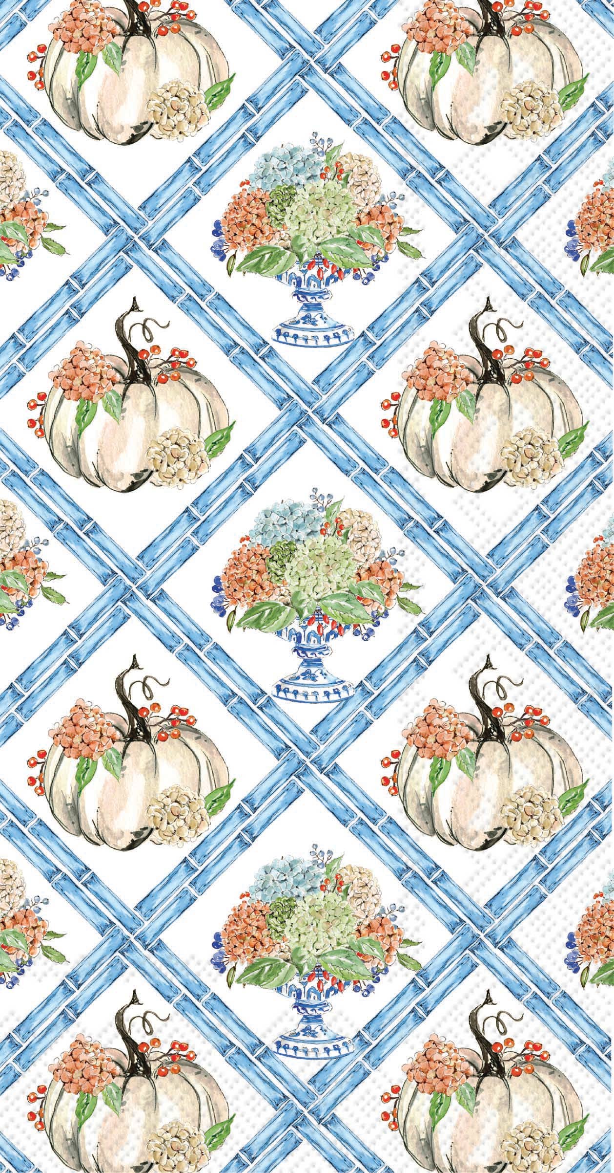 Fall Hydrangea Trellis Paper Guest Towels 16 ct Rosanne Beck