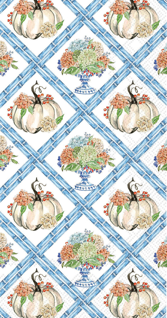 Fall Hydrangea Trellis Paper Guest Towels 16 ct Rosanne Beck