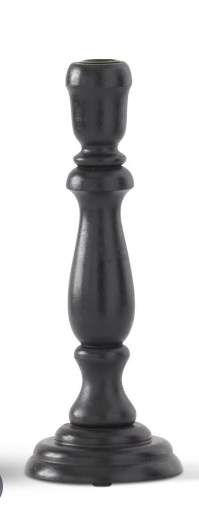 Black Wood Taper Candleholders