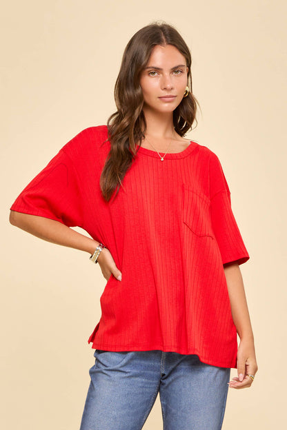 Boyfriend Ribbed Knit Top