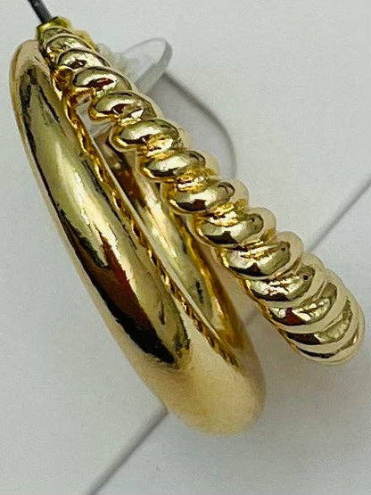 CHIC - Double Texture Hoop (gold) ER702