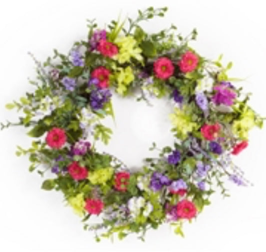 Mixed floral wreath
