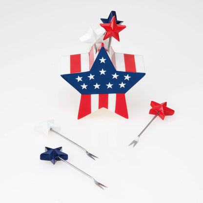 7-Piece American Flag Cocktail Pick Set
