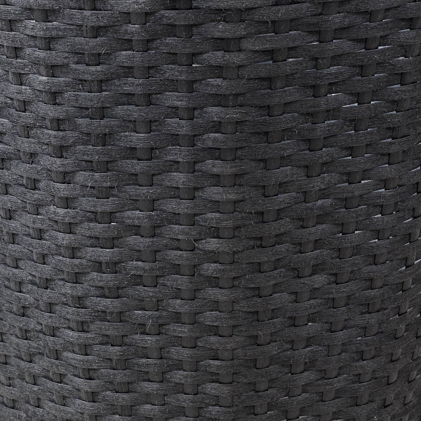 Round Polyrattan Indoor Planters - Black